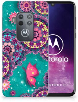 B2Ctelecom Motorola One Zoom Hoesje maken Vlinders en Cirkels