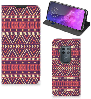 B2Ctelecom Motorola One Zoom Hoesje met Magneet Aztec Purple