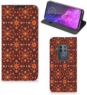 B2Ctelecom Motorola One Zoom Hoesje met Magneet Batik Brown