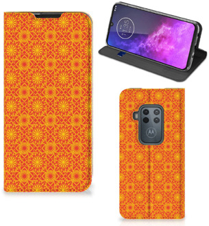 B2Ctelecom Motorola One Zoom Hoesje met Magneet Batik Orange