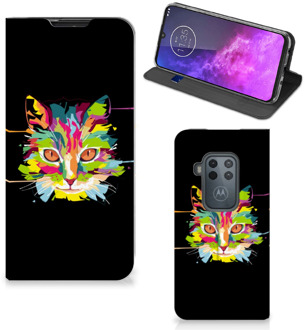 B2Ctelecom Motorola One Zoom Magnet Case Cat Color