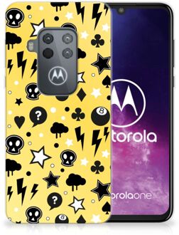 B2Ctelecom Motorola One Zoom Silicone Back Case Punk Yellow