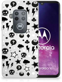 B2Ctelecom Motorola One Zoom Silicone Back Case Zilver Punk