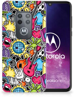 B2Ctelecom Motorola One Zoom Silicone Back Cover Punk Rock