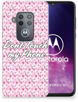 B2Ctelecom Motorola One Zoom Silicone-hoesje Flowers Pink DTMP