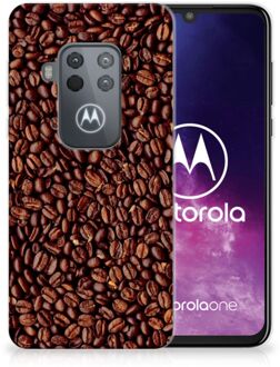 B2Ctelecom Motorola One Zoom Siliconen Case Koffiebonen