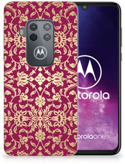 B2Ctelecom Motorola One Zoom Siliconen Hoesje Barok Pink