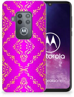 B2Ctelecom Motorola One Zoom Siliconen Hoesje Barok Roze