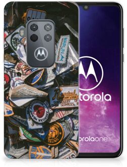 B2Ctelecom Motorola One Zoom Siliconen Hoesje met foto Badges