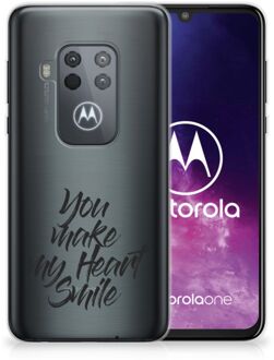 B2Ctelecom Motorola One Zoom Siliconen hoesje met naam Heart Smile