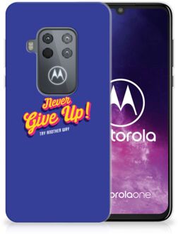 B2Ctelecom Motorola One Zoom Siliconen hoesje met naam Never Give Up