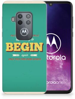 B2Ctelecom Motorola One Zoom Siliconen hoesje met naam Quote Begin