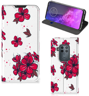 B2Ctelecom Motorola One Zoom Smart Cover Blossom Rood