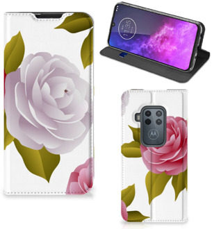 B2Ctelecom Motorola One Zoom Smart Cover Roses