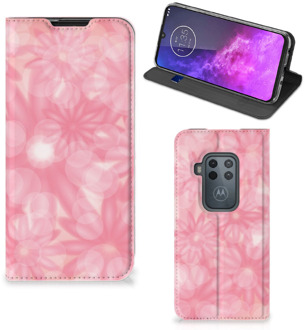 B2Ctelecom Motorola One Zoom Smart Cover Spring Flowers