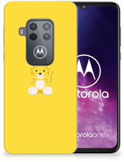 B2Ctelecom Motorola One Zoom Telefoonhoesje met Naam Baby Leopard