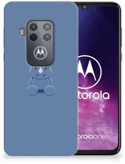 B2Ctelecom Motorola One Zoom Telefoonhoesje met Naam Baby Rhino