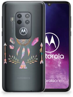 B2Ctelecom Motorola One Zoom Telefoonhoesje met Naam Boho Dreamcatcher