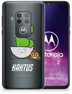 B2Ctelecom Motorola One Zoom Telefoonhoesje met Naam Cactus Poo