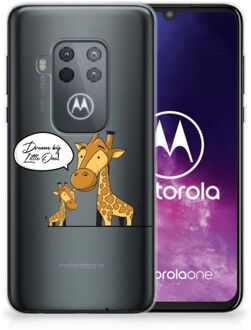 B2Ctelecom Motorola One Zoom Telefoonhoesje met Naam Giraffe