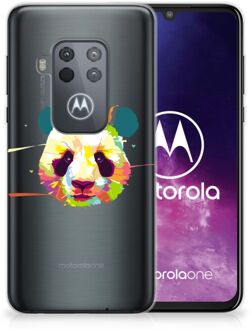 B2Ctelecom Motorola One Zoom Telefoonhoesje met Naam Panda Color