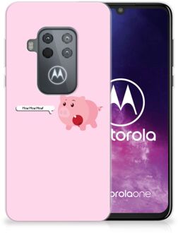 B2Ctelecom Motorola One Zoom Telefoonhoesje met Naam Pig Mud