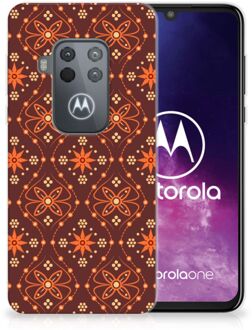 B2Ctelecom Motorola One Zoom TPU bumper Batik Brown