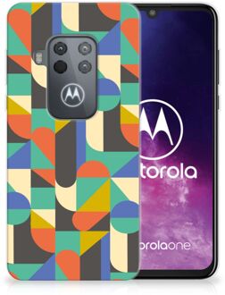 B2Ctelecom Motorola One Zoom TPU bumper Funky Retro