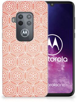 B2Ctelecom Motorola One Zoom TPU bumper Pattern Orange