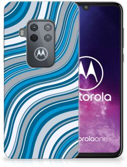 B2Ctelecom Motorola One Zoom TPU bumper Waves Blue