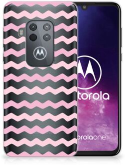 B2Ctelecom Motorola One Zoom TPU bumper Waves Roze