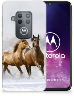 B2Ctelecom Motorola One Zoom TPU Hoesje Paarden