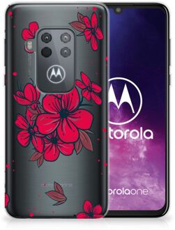 B2Ctelecom Motorola One Zoom TPU Siliconen Hoesje Blossom Rood