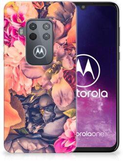 B2Ctelecom Motorola One Zoom TPU Siliconen Hoesje Bosje Bloemen