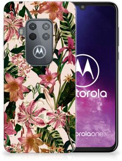 B2Ctelecom Motorola One Zoom TPU Siliconen Hoesje Flowers