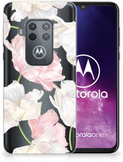 B2Ctelecom Motorola One Zoom TPU Siliconen Hoesje Lovely Flowers