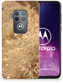 B2Ctelecom Motorola One Zoom TPU Siliconen Hoesje Marmer Beige