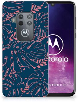 B2Ctelecom Motorola One Zoom TPU Siliconen Hoesje Palm Leaves