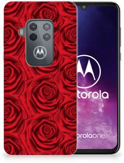 B2Ctelecom Motorola One Zoom TPU Siliconen Hoesje Rood Rose