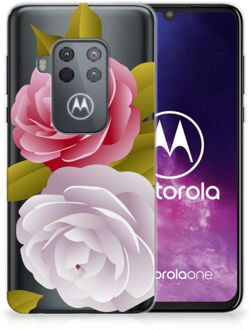 B2Ctelecom Motorola One Zoom TPU Siliconen Hoesje Roses