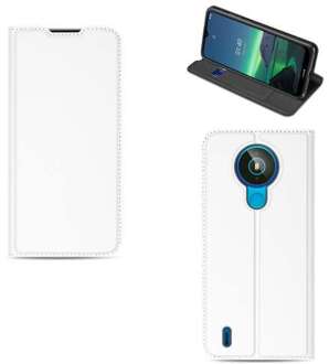 B2Ctelecom Nokia 1.4 Stand Case Hoesje Wit met Pashouder