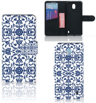 B2Ctelecom Nokia 1 Plus Hoesje Flower Blue