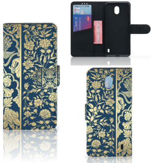 B2Ctelecom Nokia 1 Plus Hoesje Golden Flowers