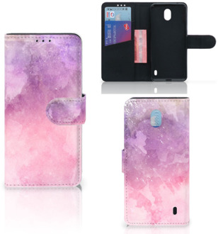 B2Ctelecom Nokia 1 Plus Hoesje Pink Purple Paint