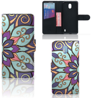 B2Ctelecom Nokia 1 Plus Hoesje Purple Flower