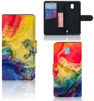 B2Ctelecom Nokia 1 Plus Hoesje Watercolor Dark