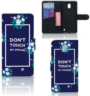 B2Ctelecom Nokia 1 Plus Portemonnee hoesje Flowers Blue DTMP