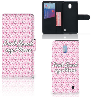 B2Ctelecom Nokia 1 Plus Portemonnee hoesje Flowers Pink DTMP