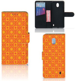 B2Ctelecom Nokia 1 Plus Telefoon Hoesje Batik Orange