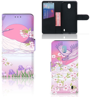 B2Ctelecom Nokia 1 Plus Telefoonhoesje met Pasjes Bird Flying